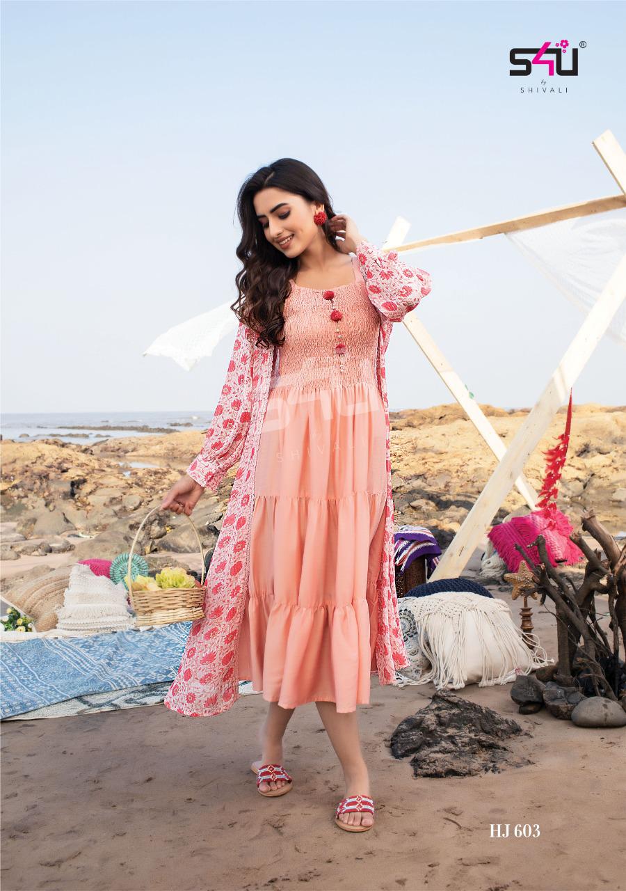 S4u Hello Jackets 6 New Stylish Fancy Party Wear Kurti Collection